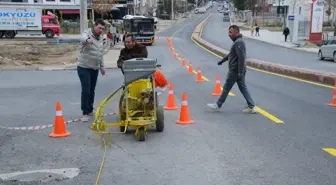 Kırşehir'de Yol Çizgi Çalışması Tamamlandı