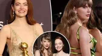 Altın Küre'de ödül alan Emma Stone, yakın arkadaşı Taylor Swift'e kameralar önünde küfür etti