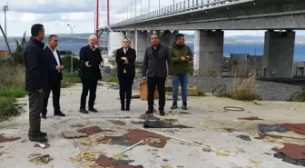 Lapseki'deki sanayi sitesine ağır tonajlı araçlar için yeni yol yapılıyor