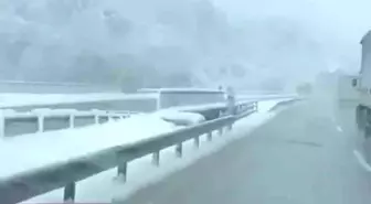 Bursa-Ankara Karayolu Ümitalan ve Mezit Boğazında Yoğun Kar Yağışı
