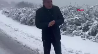 Balıkesir'in Marmara ilçesinde fırtına ve kar yağışı etkili oldu