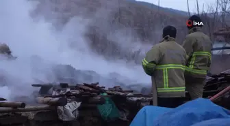 Kırıkkale'de ahır ve samanlık yangını