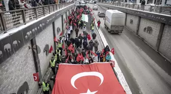 Erzurum, Ardahan ve Erzincan'da İsrail'in saldırılarını protesto eden yürüyüş gerçekleştirildi