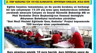 Adıyaman Belediyesi Genç Kadınlara İstihdam Sağlamak İçin Proje Başlattı