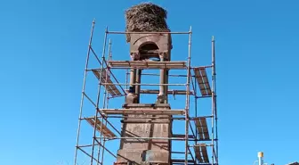 Kayseri'deki tarihi çan kulesi leylekler için restore ediliyor