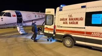 Mardin'de beyin kanaması geçiren yaşlı hasta ambulans uçakla Ankara'ya sevk edildi