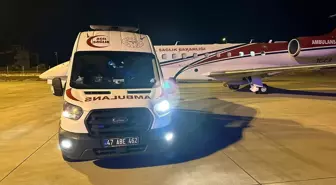 Mardin'de beyin kanaması teşhisi konulan hasta ambulans uçakla Ankara'ya nakledildi