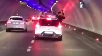 Avrasya Tüneli'nde Tehlikeli Taraftar Gösterisi