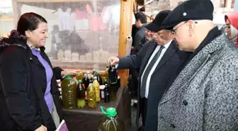 Talas Belediye Başkanı Mustafa Yalçın ve Milletvekili Murat Cahid Cıngı Maharetli Eller Kadın Üretici Pazarı'nı ziyaret etti