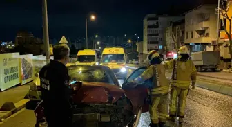 Arnavutköy'de Otomobil Kontrolden Çıkarak Kaza Yaptı