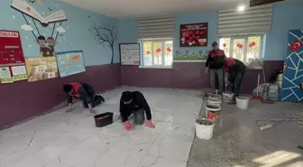 Aksaray'daki köy okullarında tadilat çalışmaları yapılıyor