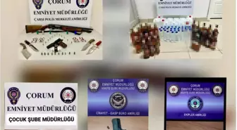 Çorum'da yapılan şok uygulamalarda silah ve uyuşturucu ele geçirildi