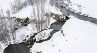 Van'da Muradiye Şelalesi Karla Kaplandı