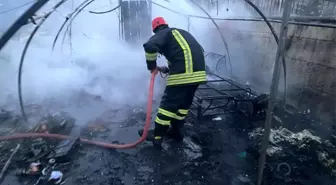 Antakya'da çıkan çadır yangını itfaiye ekipleri tarafından söndürüldü