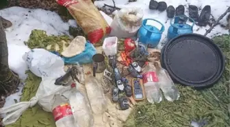 Lice'de PKK'ya ait sığınaklarda uyuşturucu ve mühimmat ele geçirildi