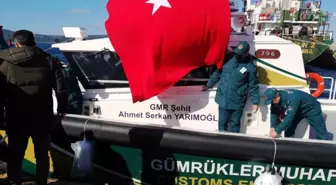 Çanakkale'de Şehit Gümrük Muhafaza Memuru Ahmet Serkan Yarımoğlu'nun Adını Taşıyan Bot Denize İndirildi