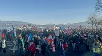 İsviçre'de Gazze için acil ateşkes talebiyle yürüyüş düzenlendi