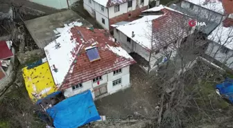 Tokat'ta heyelan felaketinin vurduğu köy böyle görüntülendi