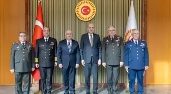 TBMM Başkanı Numan Kurtulmuş, Milli Savunma Bakanı ve Genelkurmay Başkanını Kabul Etti