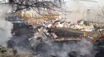 Erbaa'da çıkan yangında sulama boruları zarar gördü