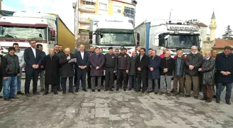 Karaman'dan Filistin'e Yardım Konvoyu Dualarla Uğurlandı