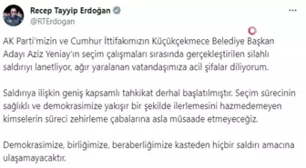 Cumhurbaşkanı Erdoğan, İstanbul'da AK Parti programı sırasındaki silahlı saldırıyı kınadı