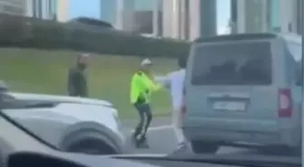 Kontrolden kaçan sürücüyü polis silah çekerek yakaladı 