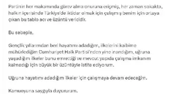 Gürsel Tekin CHP'den istifa etti
