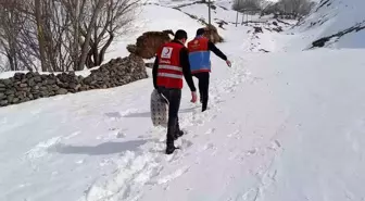 Ağrı'nın Hamur ilçesinde Kızılay iş birliğiyle kıyafet yardımı yapıldı