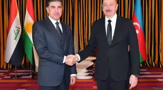 Azerbaycan Cumhurbaşkanı İlham Aliyev, Irak Kürt Bölgesel Yönetimi Başkanı Neçirvan Barzani ile görüştü