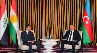 Azerbaycan Cumhurbaşkanı Aliyev, Irak Kürt Bölgesel Yönetimi Başkanı Barzani ile görüştü