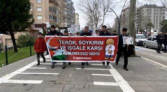 Kahramanmaraş'ta Sağlık Çalışanları İsrail'e Tepki Gösterdi