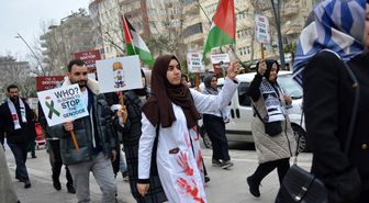 Kahramanmaraş'ta Sağlık Çalışanları İsrail'in Gazze'ye Yönelik Saldırılarına Tepki Gösterdi