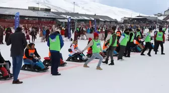 Erciyes Kış Sporları ve Turizm Merkezi'nde Eşler Arası Kızak Yarışması Düzenlendi