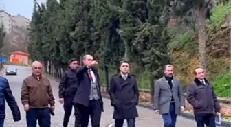 Bilecik Valisi Şefik Aygöl, Şeyh Edebali Külliyesi'nin çevre düzenlemesini takip ediyor