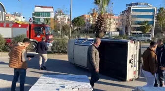 Antalya'da Kontrolden Çıkan Araç Pikaba Çarptı