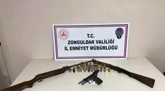 Zonguldak'ta Silah ve Fişekler Ele Geçirildi