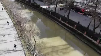 Porsuk Çayı'nın rengi yağışlar sonrası değişti