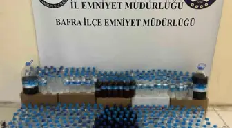 Samsun'un Bafra ilçesinde 220 litre kaçak içki ele geçirildi