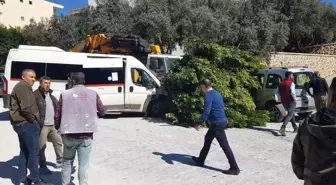 Alanya'da vinç, servis aracı ve otomobilin karıştığı kaza: 1 yaralı