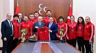 MHP Genel Başkanı Devlet Bahçeli, Avrupa Güreş Şampiyonası'nda şampiyon olan sporcuları kabul etti