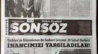 Malatya'da Sonsöz Gazetesi 28 Şubat'ı siyah-beyaz baskıyla protesto etti