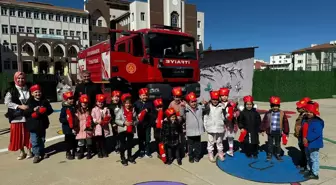 Diyarbakır Büyükşehir Belediyesi, Kayapınar Gökkuşağı Anaokulu öğrencilerine yangın eğitimi verdi