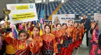 Malatya'da düzenlenen halk oyunları yarışmasında İzollu İlkokulu minikler il ikincisi oldu