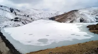 Tokat'ın Başçiftlik ilçesindeki Kuman Göleti Tamamen Dondu