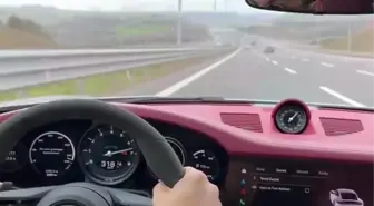 Tuzla'da Kuzey Marmara Otoyolunda lüks otomobil ile 318 km hıza ulaşarak makas atan sürücüye 14 bin 258 TL para cezası