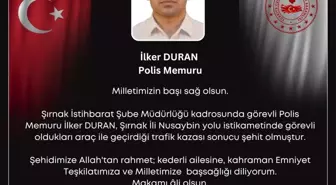 Şırnak'ta trafik kazasında bir polis memuru şehit oldu