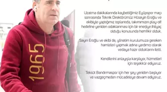 Bandırmaspor Teknik Direktörü Hüseyin Eroğlu ile Yollar Ayrıldı