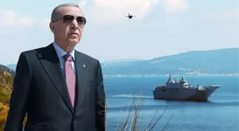 Çanakkale'deki törende tüyleri diken diken eden görüntü! Zafer geçişine TCG Anadolu da katıldı