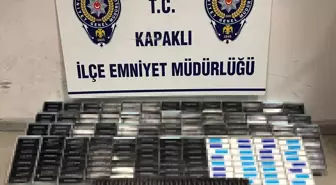 Tekirdağ Kapaklı'da Sigara ve Ruhsatsız Tabanca Ele Geçirildi